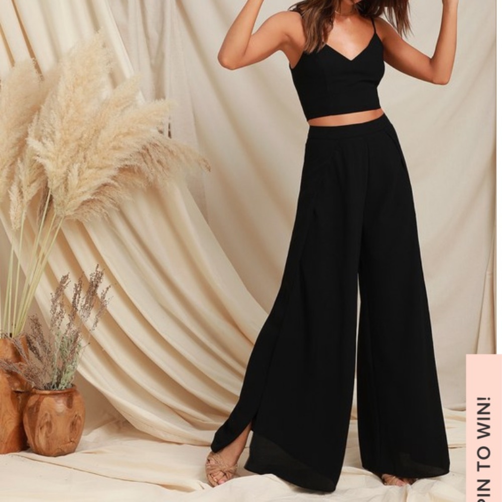 Brand new Lulus 2-piece black jumpsuit